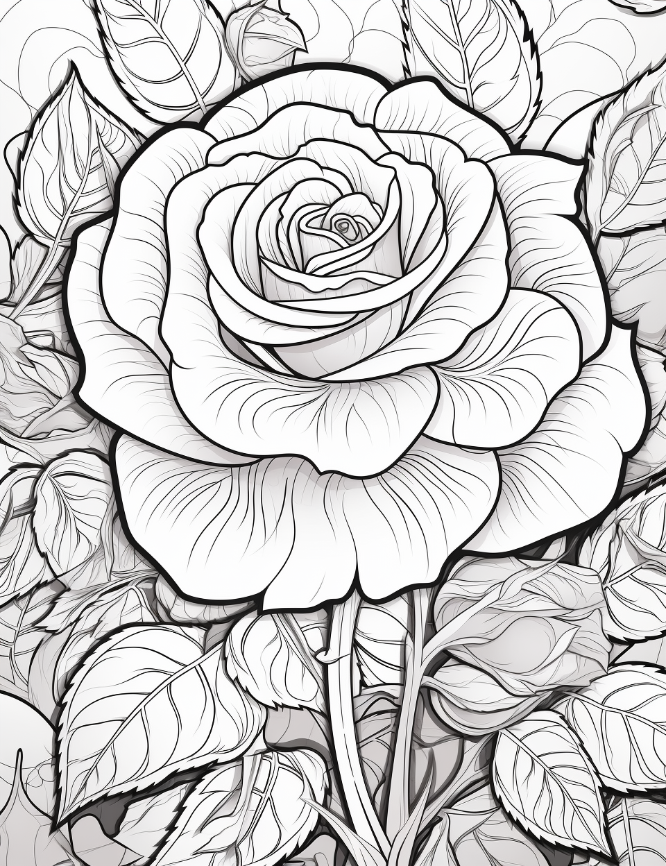 Rose flowers coloring book for children coloring pages