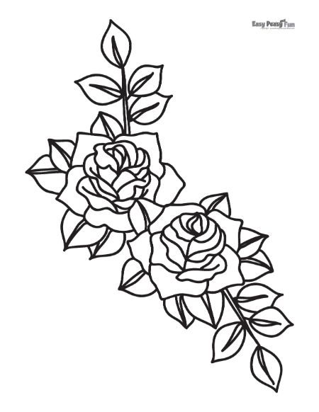 Printable rose coloring pages