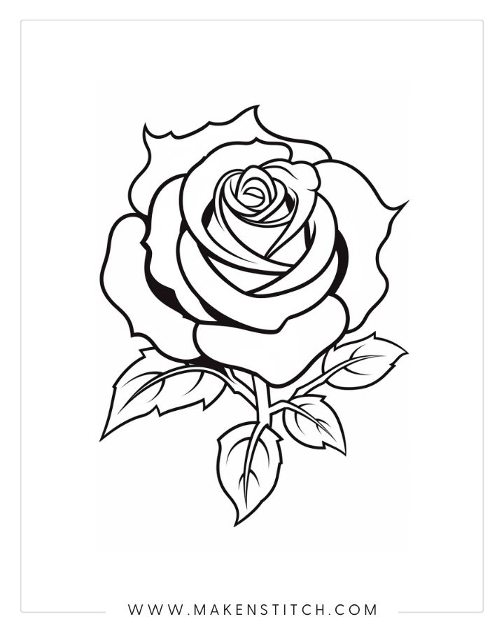 Roses coloring pages for kids and adults