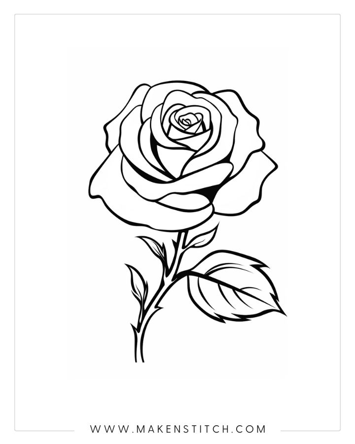 Roses coloring pages for kids and adults