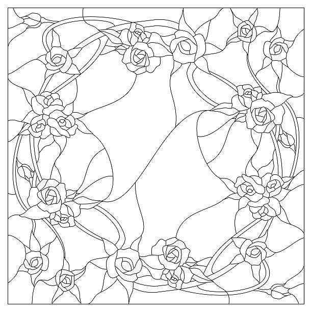 Stained glass rose stock illustrations royalty