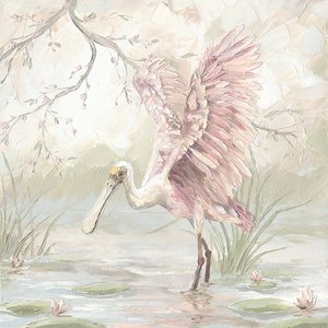 Her highness roseate spoonbill prints canvases from casey langteaus louisiana birds collection â casey langteau art gallery