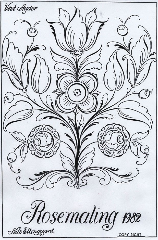 Vibrant rosemaling patterns
