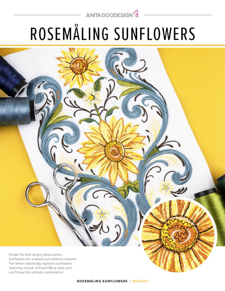 Rosemaling sunflowers â anita goodesign