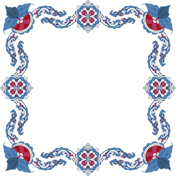 Rosemaling frame stock illustration