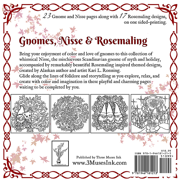 Nordic nisse hues a gnome nisse and rosemaling coloring book