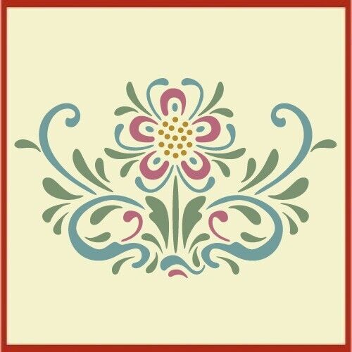 Rosemaling pattern stencil