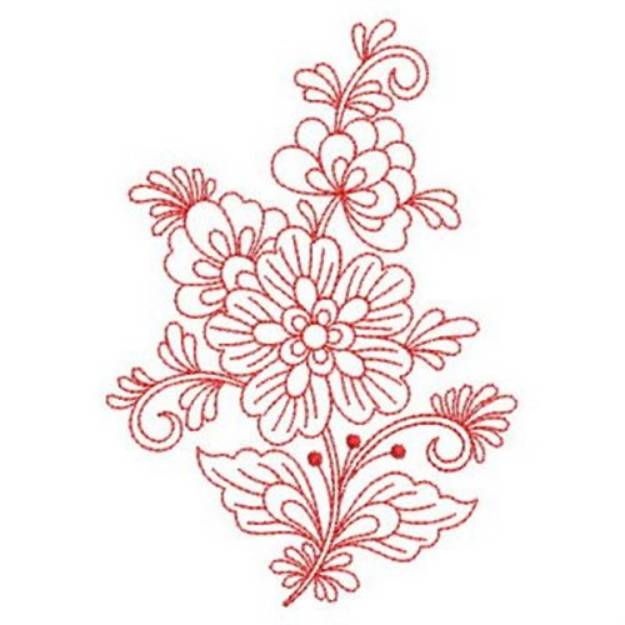 Redwork rosemaling flowers machine embroidery design embroidery library at