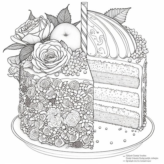 Colorful cake painting for childrens room decor childrens painting coloring pages cake painting coloring pages for kids
