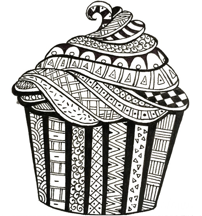 Art therapy coloring page happy birthday birthday cake