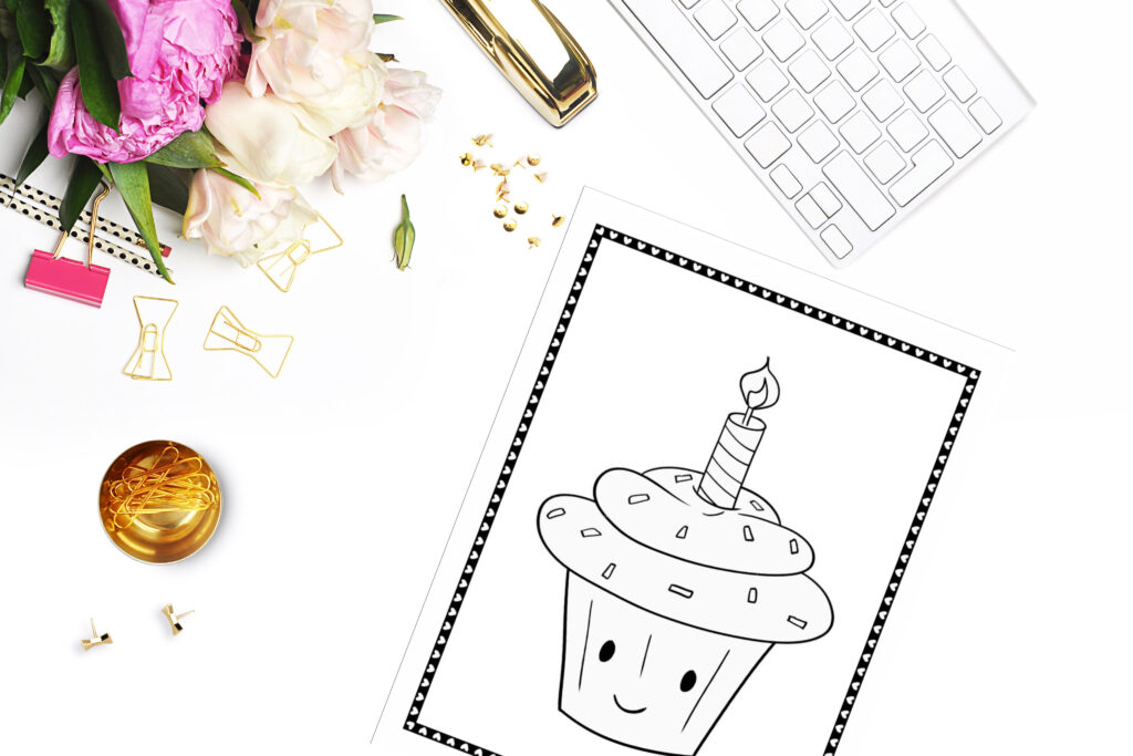 Printable cupcake coloring pages different pages