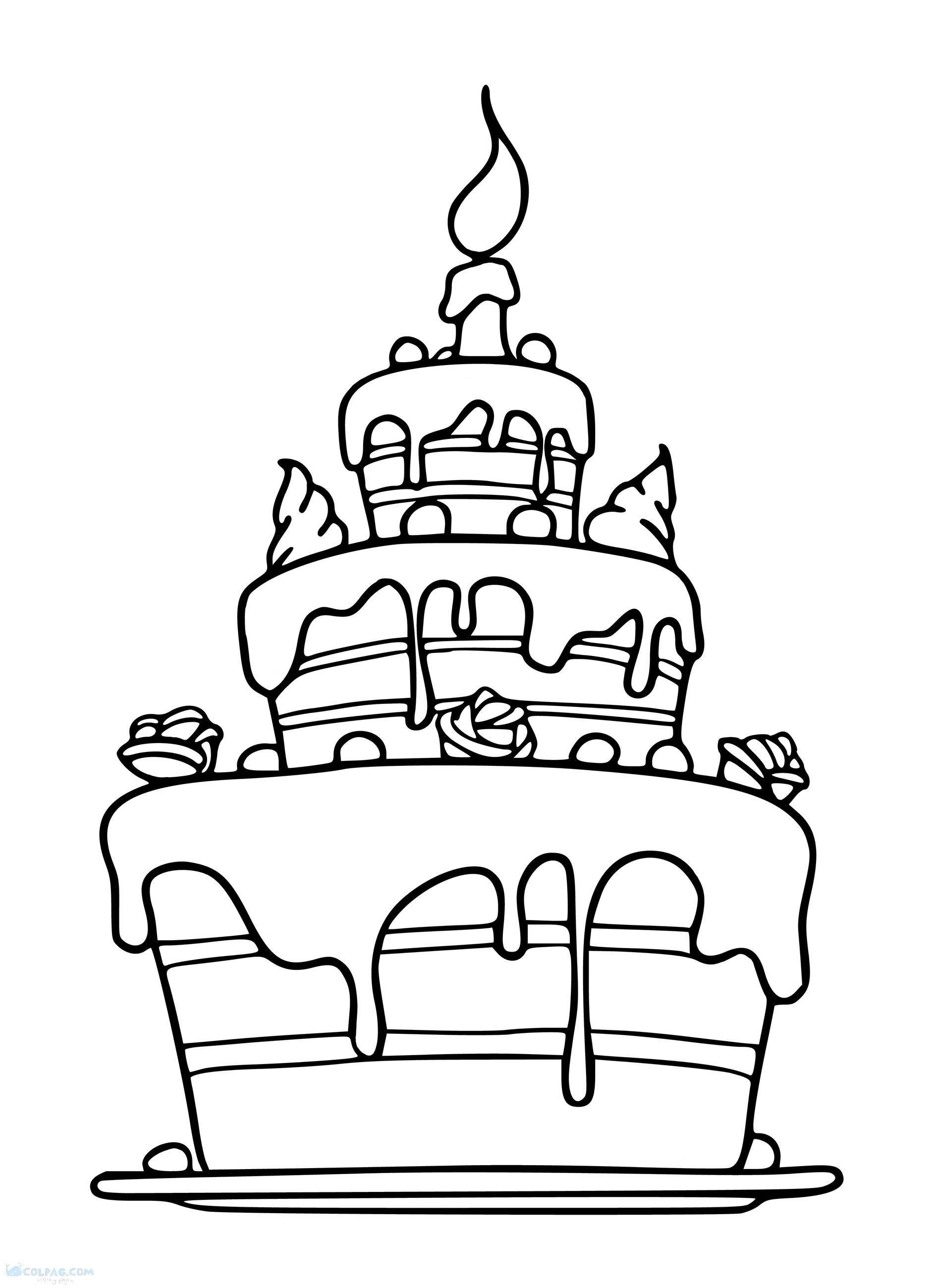 Birthday cake coloring pages
