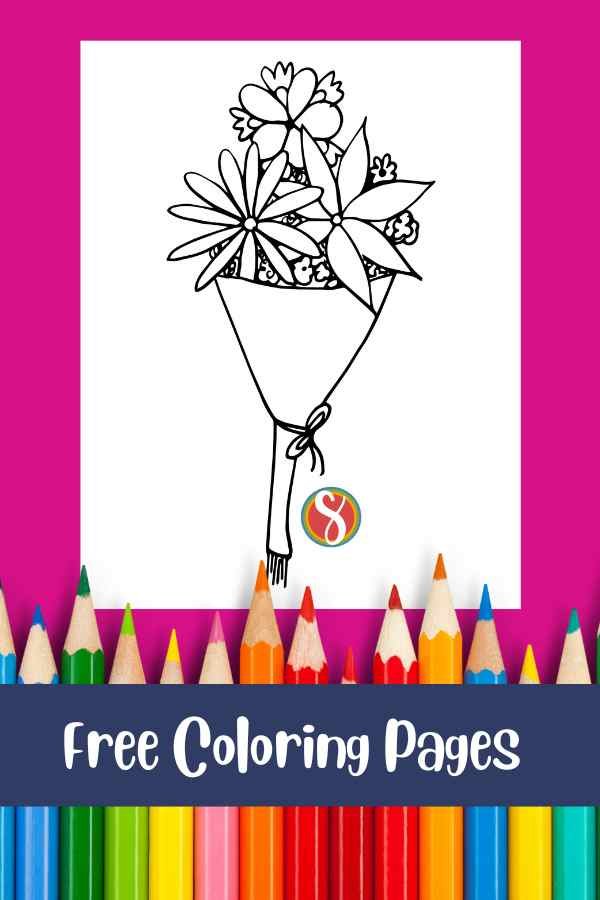 Free flower coloring pages â stevie doodles