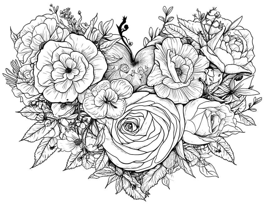 Rose coloring pages