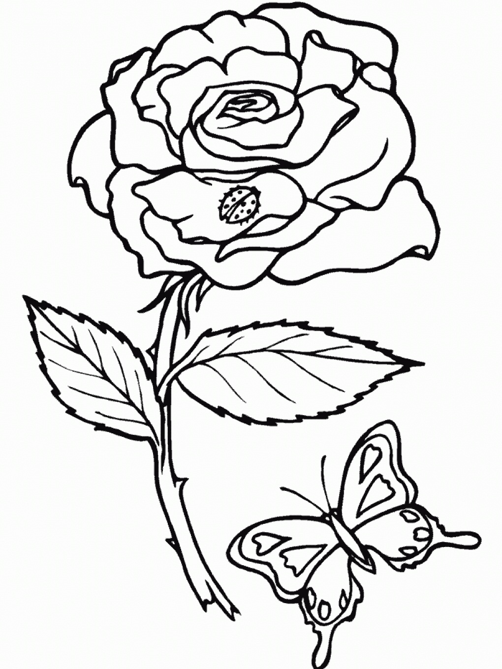 Free printable roses coloring pages for kids