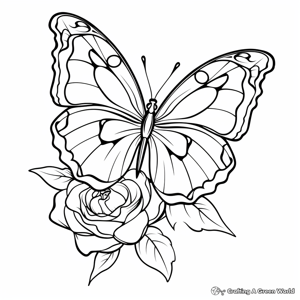 Flowers and butterflies coloring pages