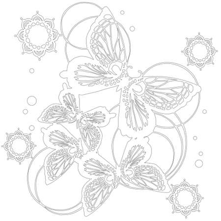 Butterflies and roses coloring pages cliparts stock vector and royalty free butterflies and roses coloring pages illustrations