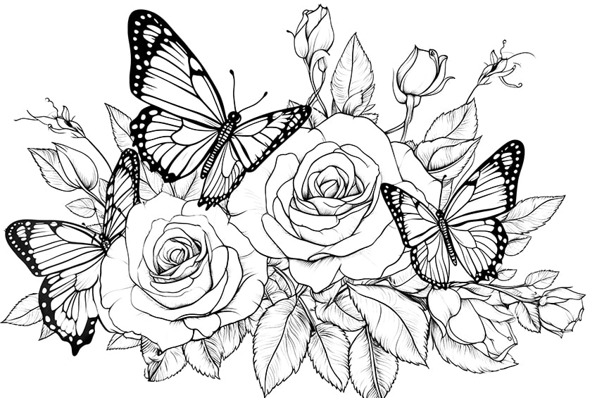 Rose coloring pages