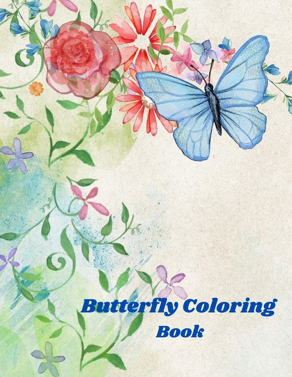 Butterfly coloring book simple flowers and butterflies easy designs and large pictures of butterflies and flowers coloring book stress relief butterfly with flowers designs for butterflies paperback