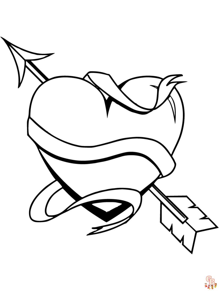 Heart coloring pages for kids