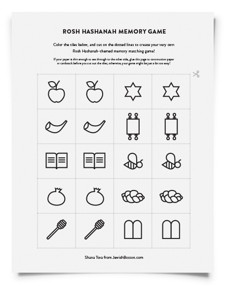 Downloadable rosh hashanah activity pages for kids
