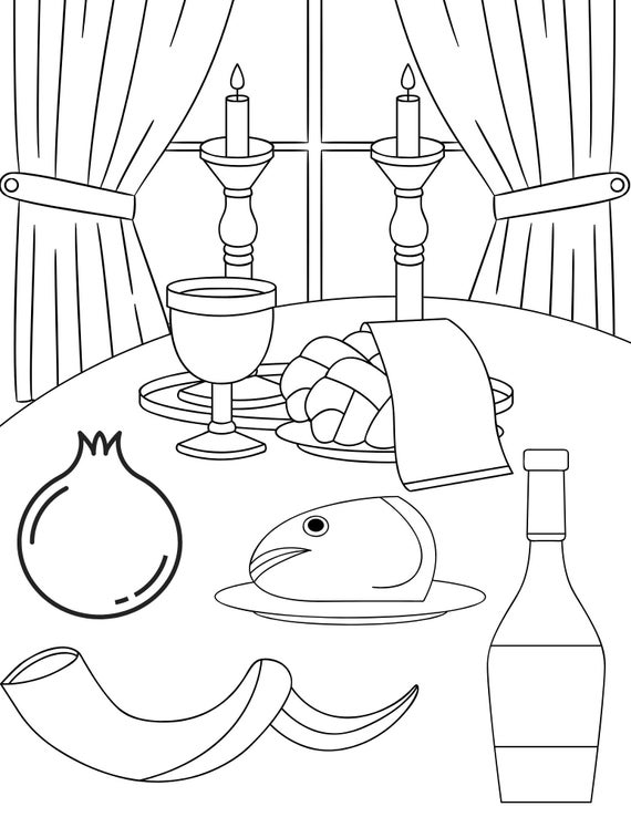 Rosh hashanah coloring pages for kids rosh hashanah printables rosh hashanah activity page jewish holiday coloring pages rosh hashanah