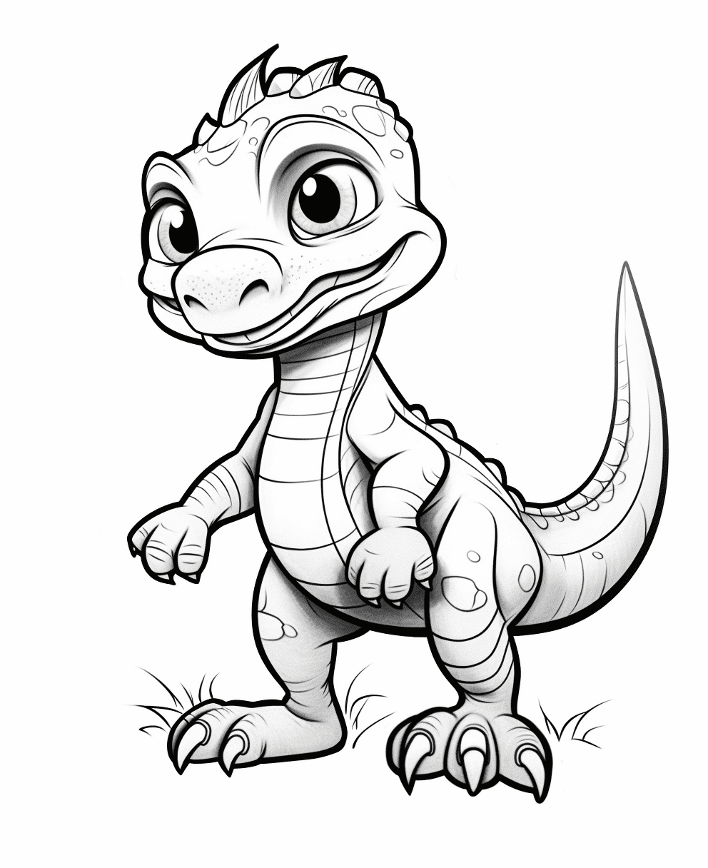 Velociraptor cartoon coloring page â prompt library