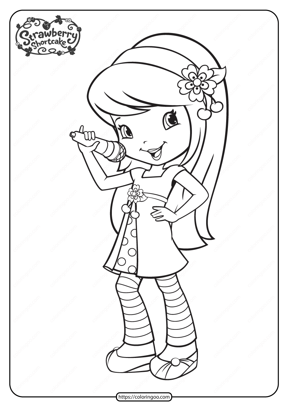 Printable cherry jam sings the song coloring page strawberry shortcake coloring pages coloring pages my little pony coloring