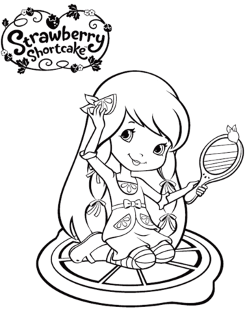 Strawberry shortcake lemon meringue coloring page free printable coloring pages