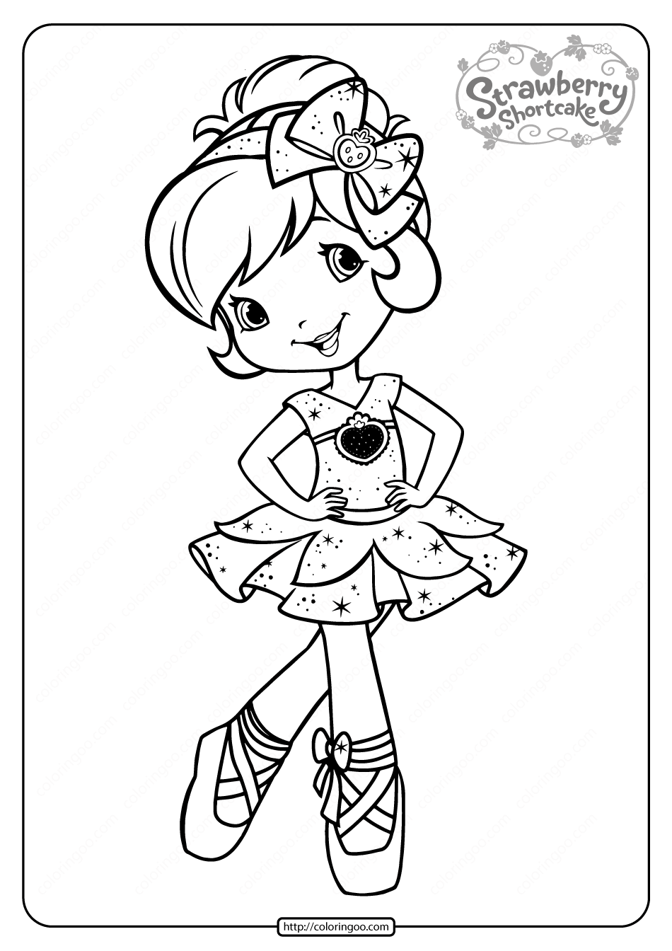 Free printable strawberry shortcake coloring page dance coloring pages ballerina coloring pages bear coloring pages
