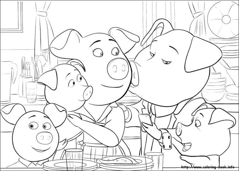 Get this sing characters coloring pages rosita and her family