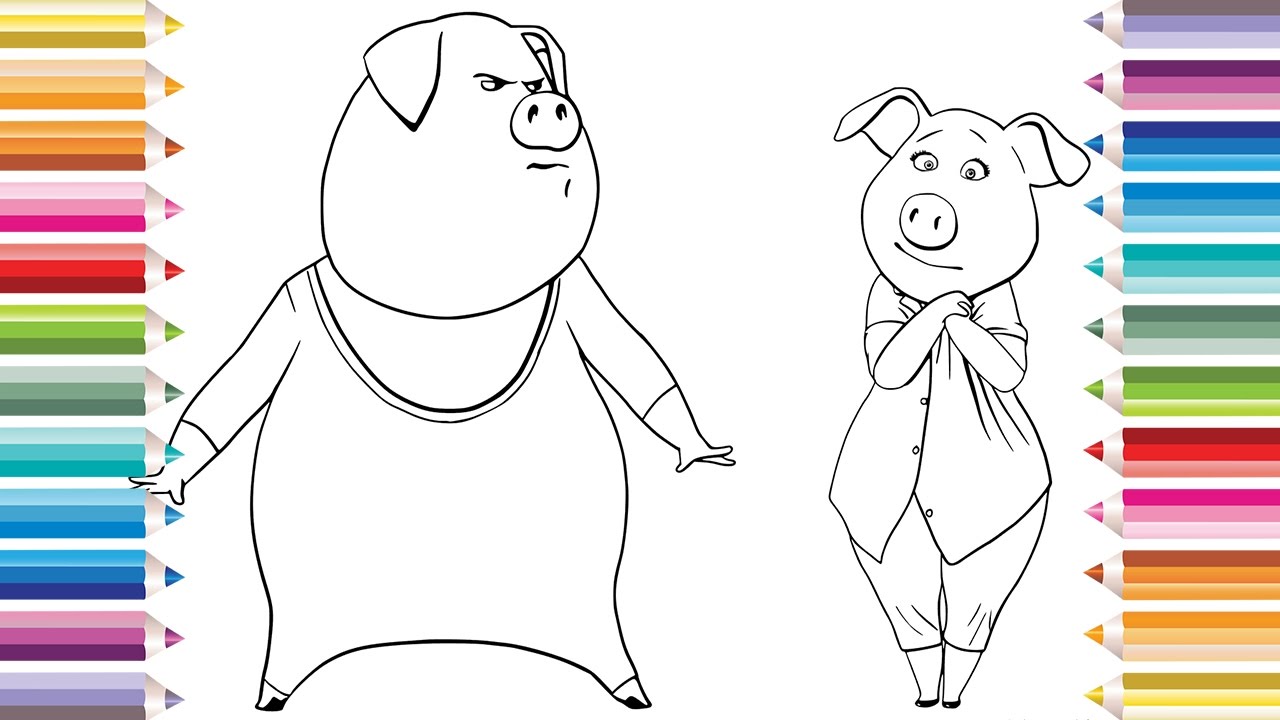 Sing movie coloring book pages gunter and rosita sing colouring for kids