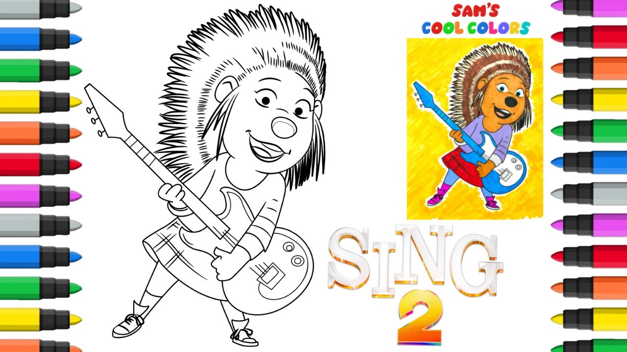 Coloring ash sing sing coloring pages markers