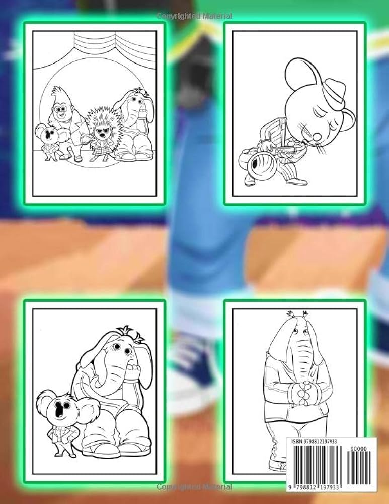 Sing coloring book high quality sing coloring pages to relax and have fun with many new premium quality images cole denise books