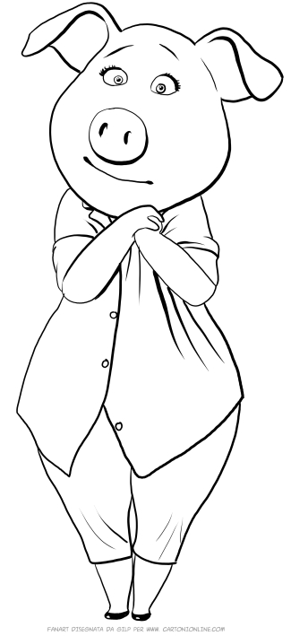 Rosita pig of sing coloring pages