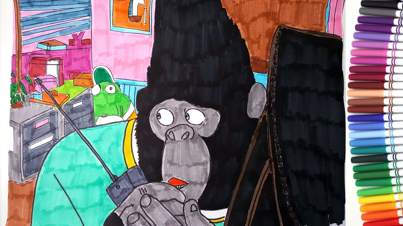 Sing ovie johnny gorilla and s crawley sing coloring pages speed coloring video for kids