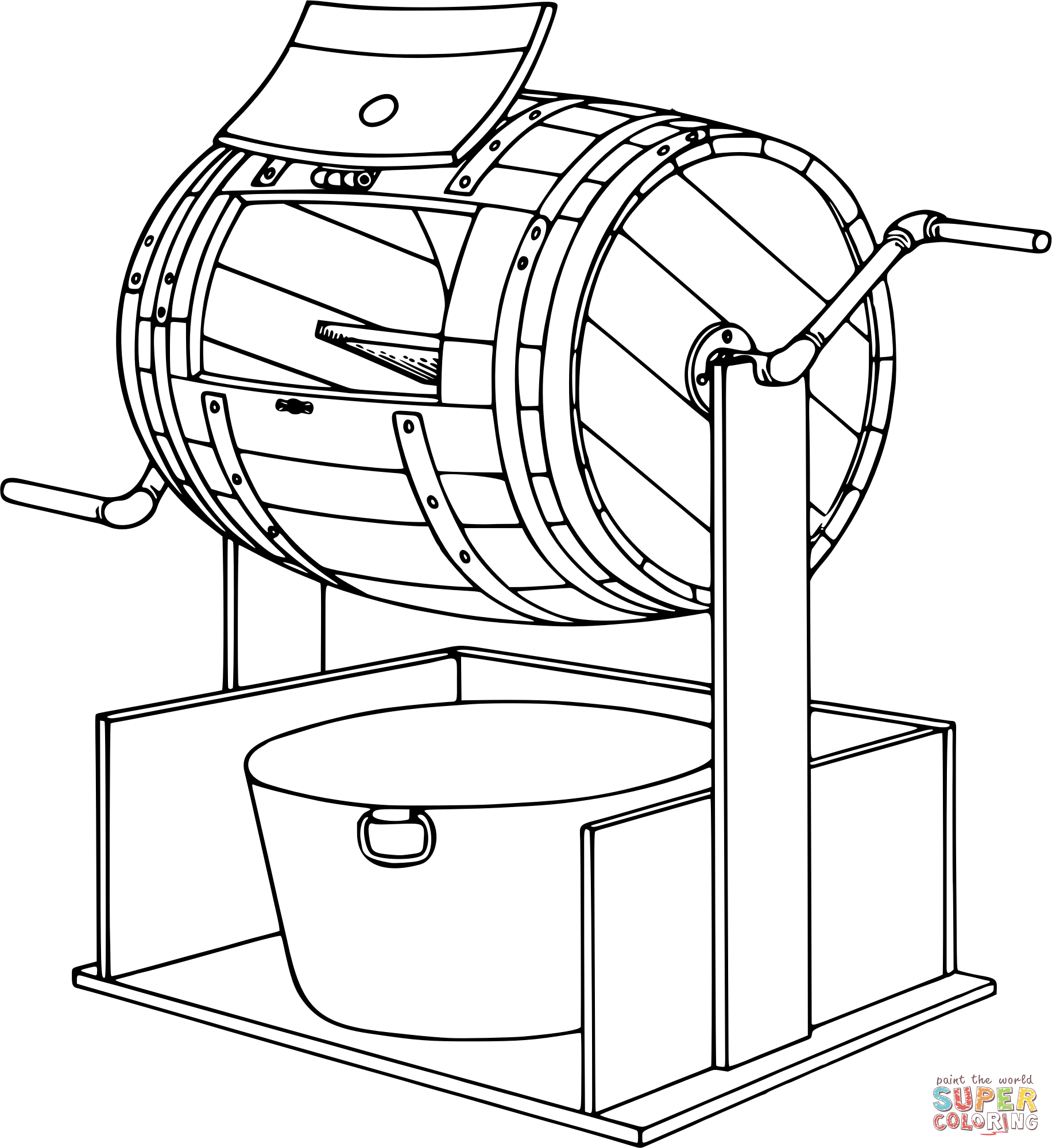 Rotary drum mixer coloring page free printable coloring pages