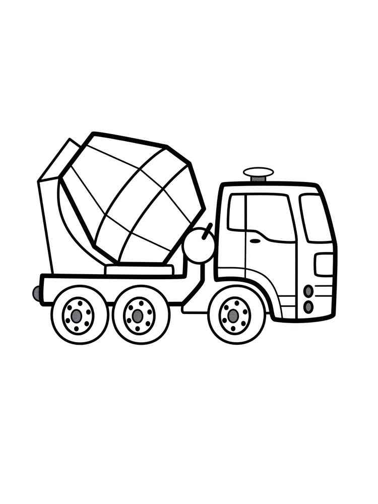 Cement mixer coloring pages