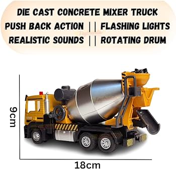 Buy toytrends nm toys toytrends die cast alloy cement mixer truck with lights sound scale pullback concrete mixer truck with rotatg drum onle at low prices dia