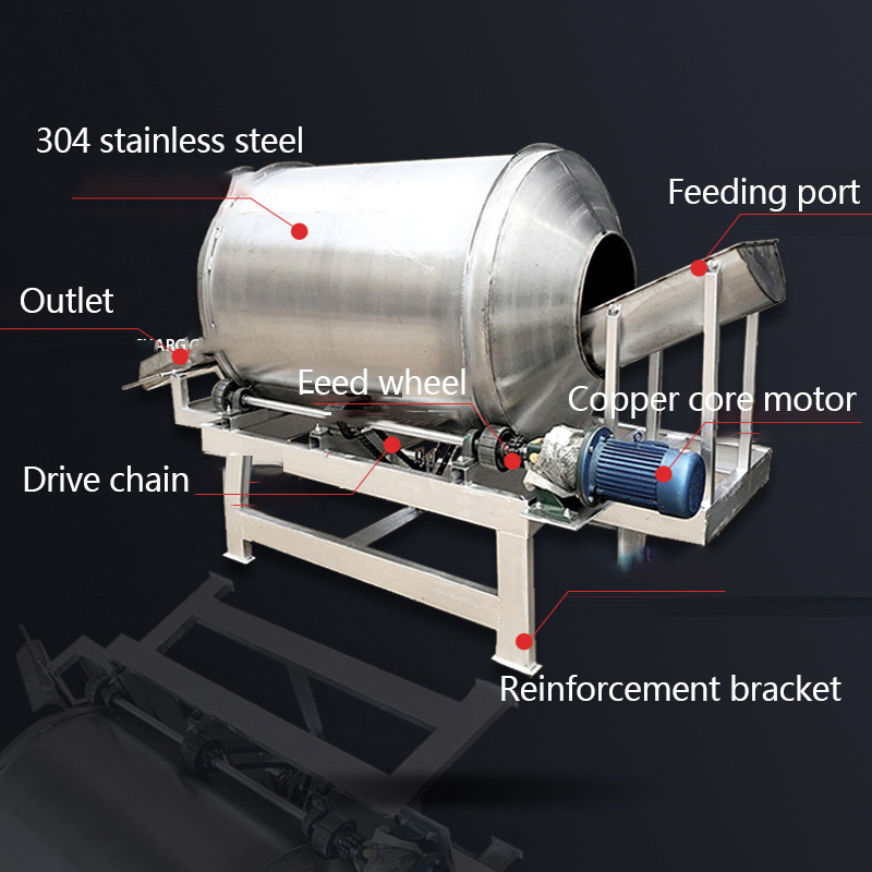 Kgkg large concrete mixer tainle teel rolling cement drum mixing machine chemical raw material powder mixing equipment