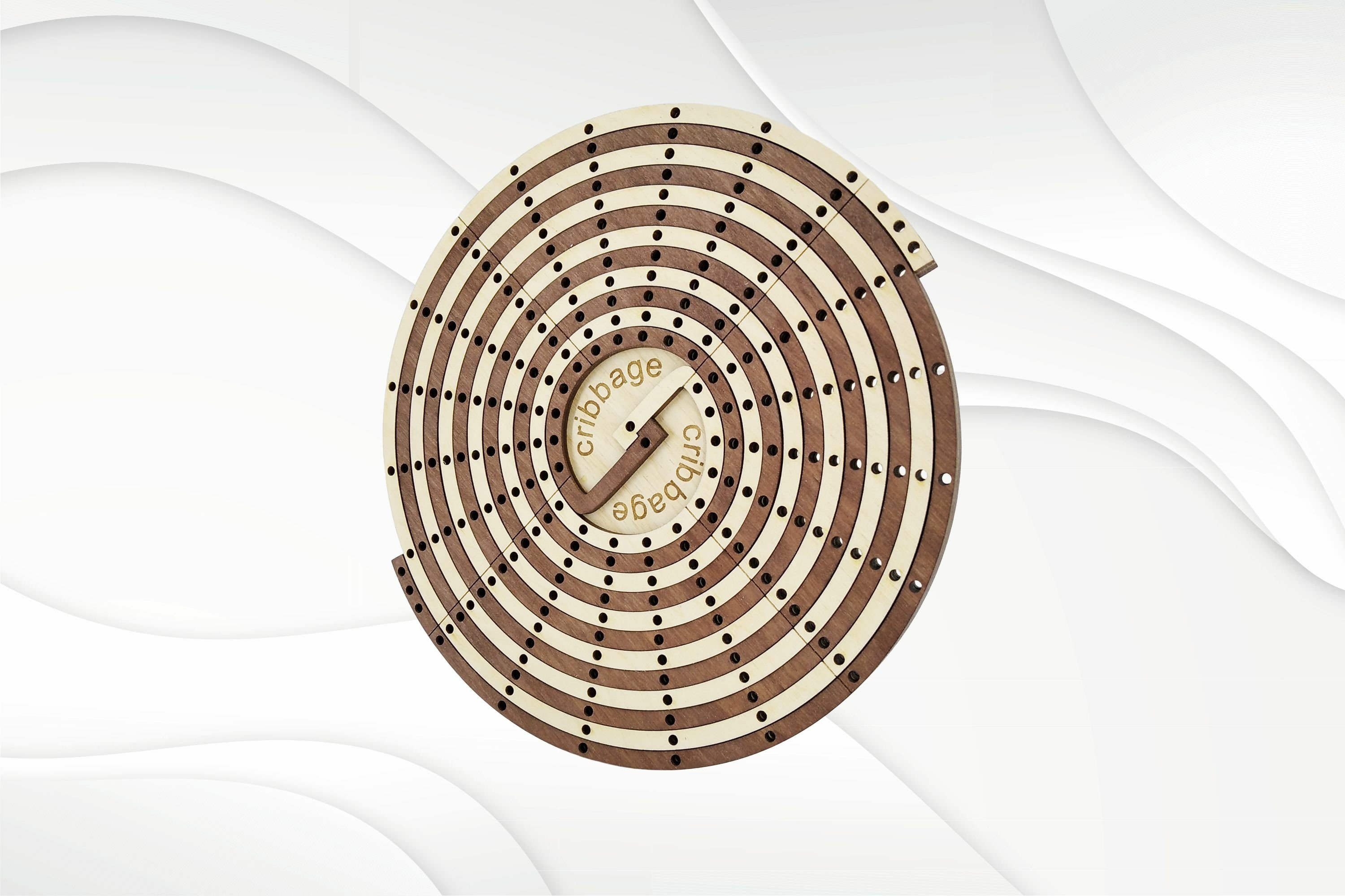 Cribbage round form laser cutting design vector template