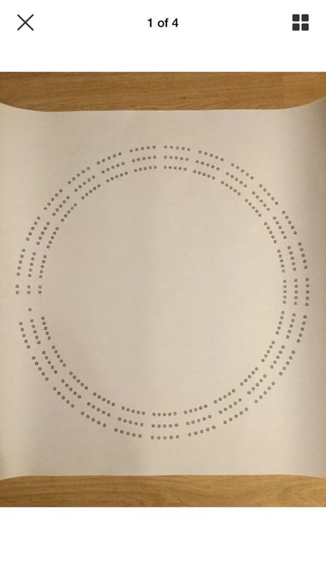 Large round cribbage board hole pattern paper template