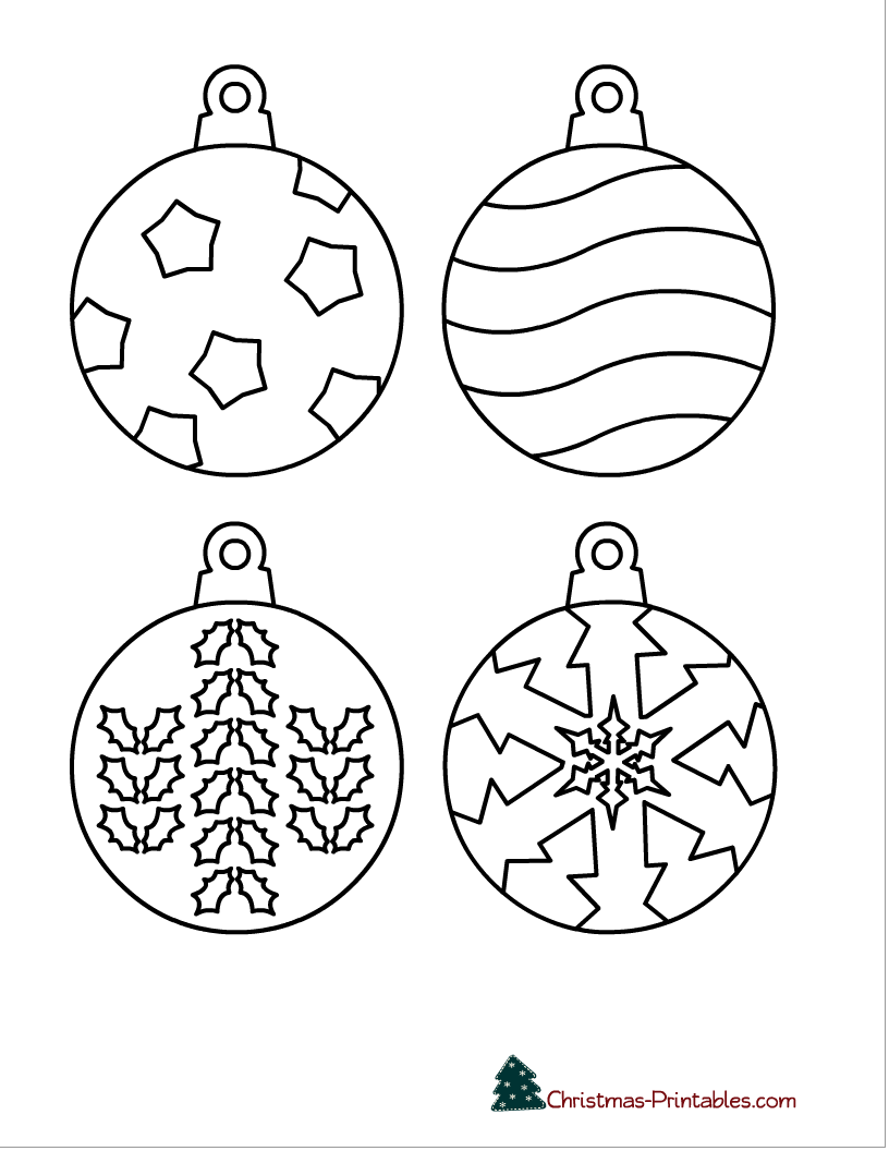 Free printable christmas ornaments templates and coloring pages