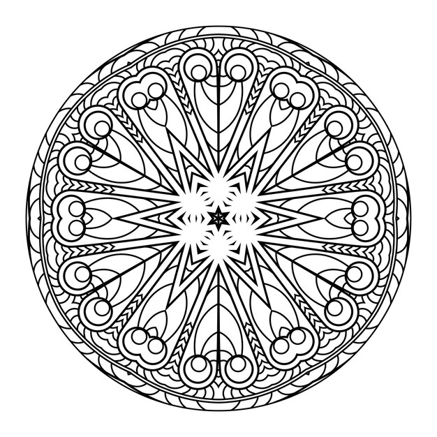 Premium vector outline mandala for coloring book anti