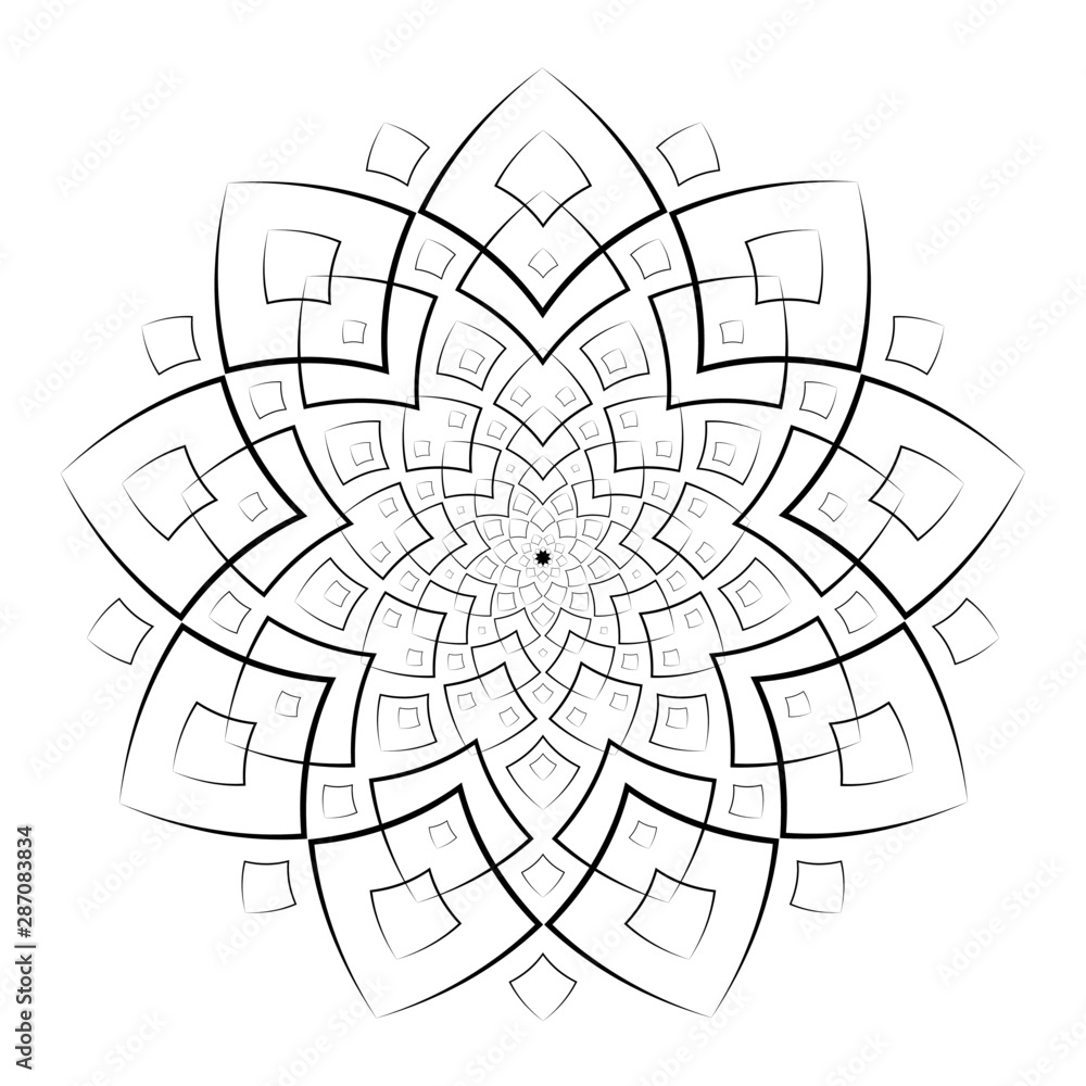 Mandala for coloring square coloring page abstract pattern for coloring round ornament pattern vector