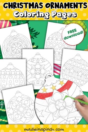 Free printable christmas ornament coloring pages
