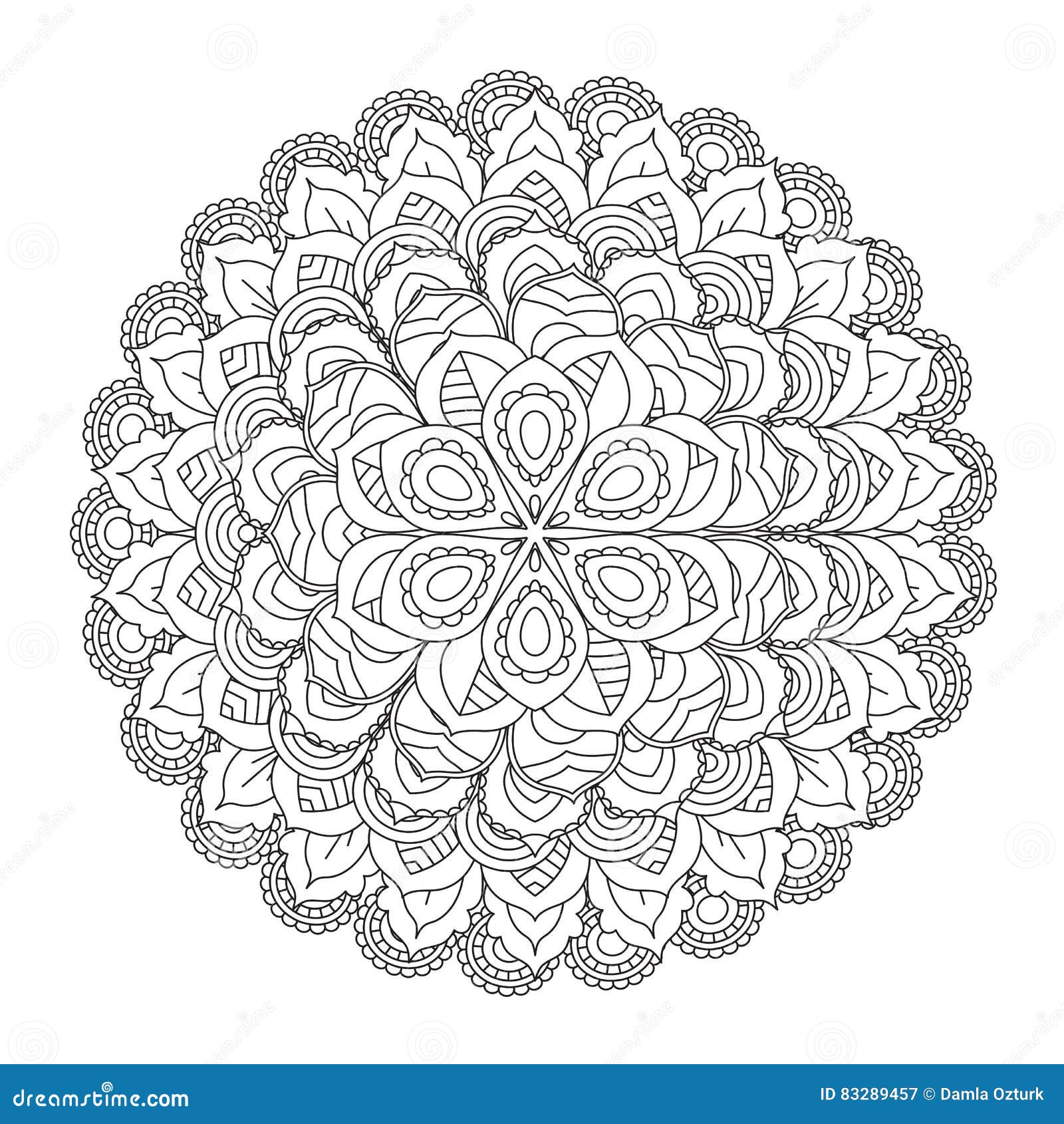 Outline mandala for coloring book decorative round ornament stock vector
