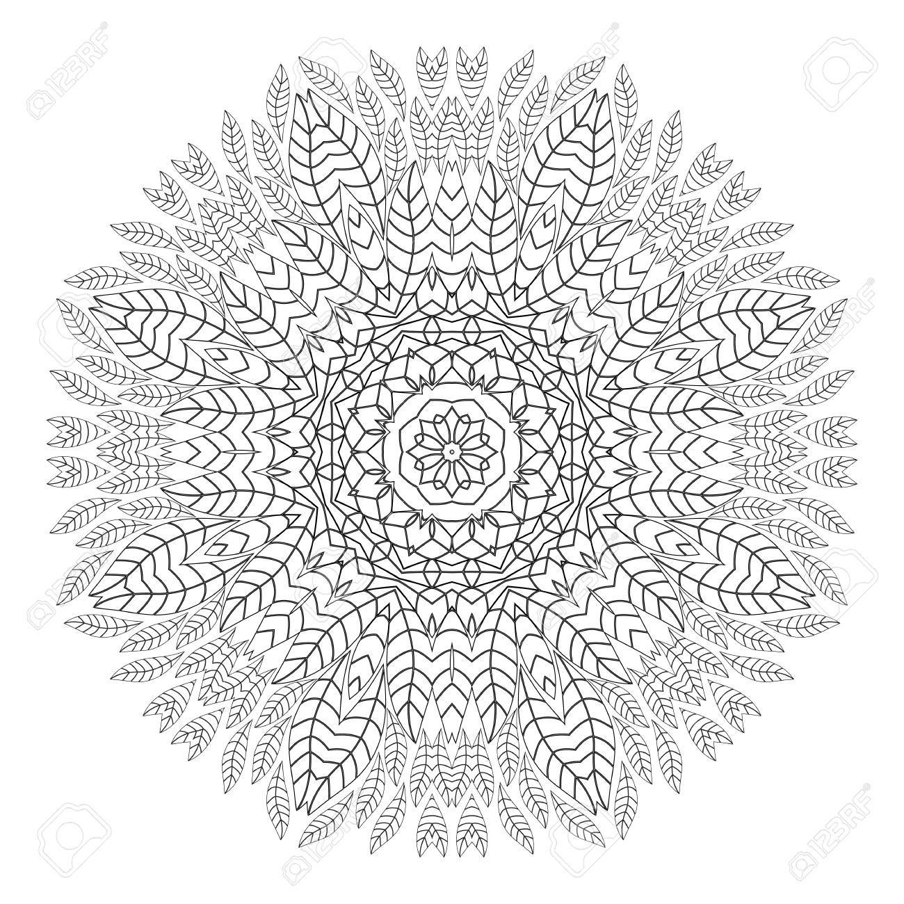 Mandala antistress coloring pages for adults monochrome circular lace oriental pattern coloring book ethnicity round ornament arabic islamic moroccan asian indian native african motifs royalty free svg cliparts vectors and stock illustration