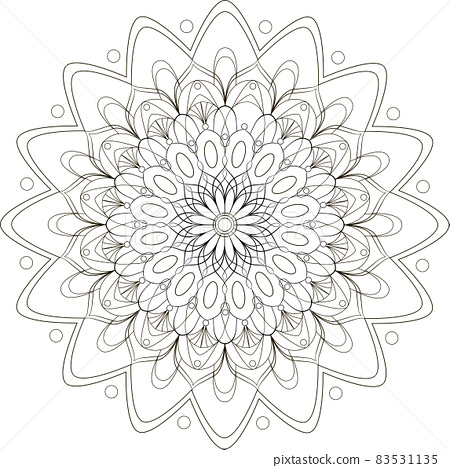 Coloring space round ornament mandala coloring