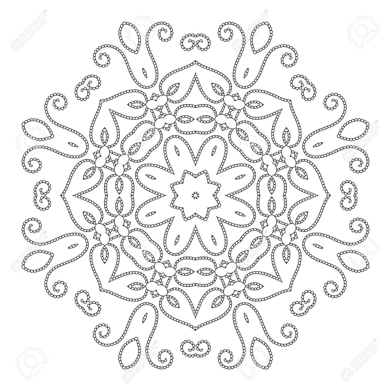 Mandala antistress coloring pages for adults monochrome circular lace oriental pattern coloring book ethnicity round ornament arabic islamic moroccan asian indian native african motifs royalty free svg cliparts vectors and stock illustration